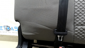 Спинка заднего ряда сидений 2 ряд левая Ford Escape MK4 20-22 без airbag, ткань серая с черным, белая строчка, механическое, с каркасом, с ремнем и защёлкой ремня безопасности, примята ткань