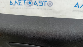 Обшивка двери карточка передняя правая Jeep Compass 17-21 черная, beats, вставка кожа черная, подлокотник кожа черная с коричневой строчкой, с ручкой, царапины, примята
