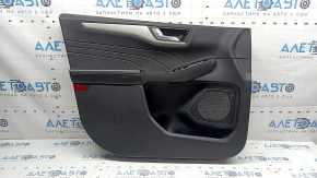 Panou ușă stânga față pentru Ford Escape MK4 2020-2022, tip 2, negru, cotieră din piele neagră, bordură gri, cu mâner cromat, zgârieturi