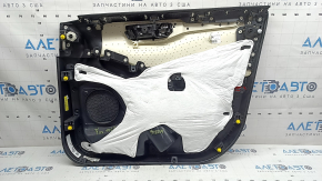 Panou ușă stânga față pentru Ford Escape MK4 2020-2022, tip 2, negru, cotieră din piele neagră, bordură gri, cu mâner cromat, zgârieturi