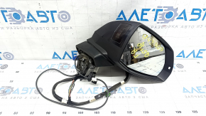Зеркало боковое правое в сборе Audi Q5 80A 18-24 15+4 пинов, синее, поворотник, автозатемнение, подогрев, BSM, камера, тычки, потерто