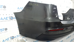 Бампер задний в сборе Ford Fusion mk5 19-20 графит, с губой, с парктрониками, с отражателями, с проводкой, с абсорбером, примят, царапины, трещина, потерт