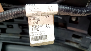 Бампер задний в сборе Ford Fusion mk5 19-20 графит, с губой, с парктрониками, с отражателями, с проводкой, с абсорбером, примят, царапины, трещина, потерт