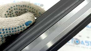 Ornamente prag exterior față Audi Q5 80A 18-24 negre și cromate, zgârieturi, ghidaj rupt