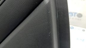 Ornamente ușă, placă spate dreapta, Ford Fusion mk5 17-20, negru cu inserție din piele neagră, cotieră din piele, cu ornament din lemn gri, cu mâner, crăpături în ornament, uzat