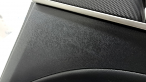 Ornamente ușă, placă spate dreapta, Ford Fusion mk5 17-20, negru cu inserție din piele neagră, cotieră din piele, cu ornament din lemn gri, cu mâner, crăpături în ornament, uzat
