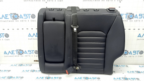Spătar banchetă spate stânga pentru Ford Fusion mk5 17-20, piele neagră, cu centură și cotieră negre, lovituri