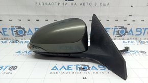 Зеркало боковое правое в сборе Toyota Avalon 13-18 14 пинов, BSM, поворотник, подогрев, подсветка, зеленое, скол на поворотнике