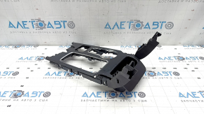 Накладка центральной консоли с подстаканниками Ford Fusion mk5 17-20 2 части, черная с хром