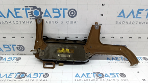 Подушка безопасности airbag коленная водительская левая Toyota Avalon 13-18 черная, ржавый пиропатрон, в копоти