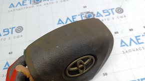 Подушка безопасности airbag в руль водительская Toyota Avalon 13-18 черная, ржавый пиропатрон, в копоти