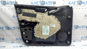 Обшивка двери карточка передняя правая VW Tiguan 09-17 черная, подлокотник кожа черный, вставка черная кожа, хром молдинг, под акустику Dynaudio, с ручкой хром, под химчистку, тычки на коже