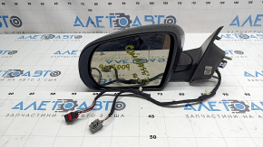 Зеркало боковое левое в сборе Jeep Compass 17-26 5+4 пинов, BSM, подогрев, поворотник, с хром молдингом, черное