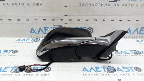 Зеркало боковое правое в сборе Jeep Compass 17-26 5+4 пинов, BSM, поворотник, подогрев, с хром молдингом, черное