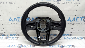 Volan Jeep Compass 22-22, piele neagră, cusături maro, încălzit, cu strat protector, zgârieturi, lovituri