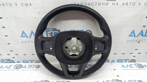 Руль голый Jeep Compass 22-22 кожа черная, коричневая строчка, с подогревом, с накладкой, царапины, вмятины