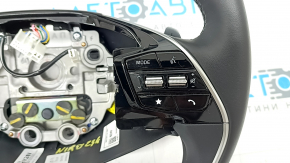 Руль голый Kia Niro 23-26 кожа черная с подогревом, с кнопками, лепестками и накладками