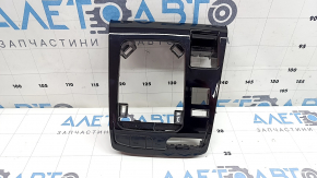 Накладка центральной консоли верхняя под шифтер Jeep Compass 22-26 с заглушкой, черный глянец, царапины