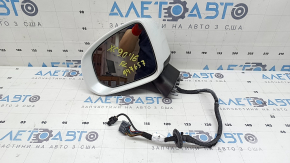 Зеркало боковое левое в сборе Volvo XC90 16-24 14+4 пинов, поворотник, подогрев, автозатемнение, BSM, камера, белое, песок, скол