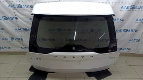 Дверь багажника голая со стеклом Volvo XC90 16-22 тонировка, белый 707, со спойлером и стоп-сигналом, царапины на стекле
