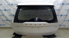 Дверь багажника голая со стеклом Volvo XC90 16-22 тонировка, белый 707, со спойлером и стоп-сигналом, царапины на стекле