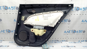 Обшивка двери карточка задняя левая Toyota Prius 50 16-22 черная с серой вставкой, подлокотник кожа, царапины