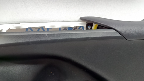 Panou decorativ ușă, dreapta față, Toyota Prius 50 18-22, negru cu inserție gri, cu cotieră din piele, zgârieturi