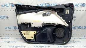 Panou decorativ ușă, dreapta față, Toyota Prius 50 18-22, negru cu inserție gri, cu cotieră din piele, zgârieturi