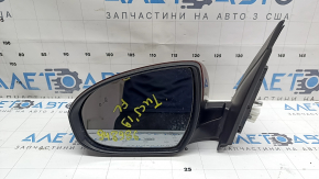 Зеркало боковое левое в сборе Hyundai Tucson 19-21 7 пинов, подогрев, BSM, красное, потерт