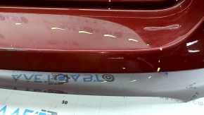 Бампер задний голый Hyundai Tucson 19-21 без парктроников, красный, сколы, царапины
