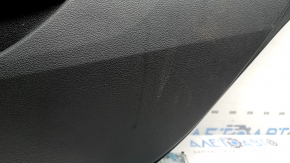 Panou decorativ ușă spate dreapta Hyundai Tucson 19-21 negru, inserție neagră, cotiera piele neagră, cu mâner, zgârieturi, element de fixare rupt