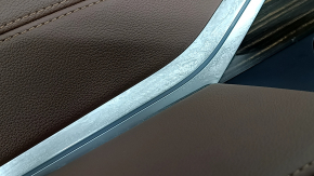 Ornamente arc superior spate stânga BMW X7 G07 19-22, piele Vernasca, Schwarz, inserție lemn Fineline/metal cu mulaj, cotieră din piele neagră, îndoită, zgârieturi, lovituri, element de fixare rupt