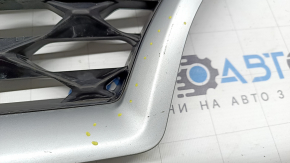Решетка радиатора grill в сборе Hyundai Tucson 19-21 черный мат, обрамление серебро, с эмблемой, царапины