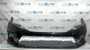 Бампер передний голый Honda Civic XI FE/FL 22-26 без парктроников, черный, царапины, незаводские отверстия