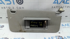 Козырек правый Honda Civic XI FE/FL 22-26 серый, без люка, без крючка, под химчистку