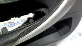 Panou ușă stânga față pentru BMW Seria 4 F36 15-20 Gran Coupe, piele neagră, cotieră din piele neagră, bandă cromată, inserție din fibră de carbon ușoară, cu mâner și iluminare, strat de protecție exfoliant, umflături