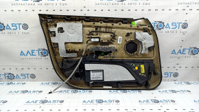 Panou ușă față dreapta pentru BMW Seria 4 F36 15-20 Gran Coupe, piele neagră, cotieră din piele neagră, bandă cromată, inserție din fibră de carbon deschisă, cu mâner și iluminare din spate, strat protector decojit, lovituri