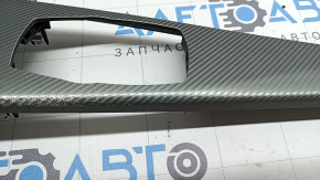 Накладка центральной консоли под джойстик мультимедии BMW 4 F32/33/36 14-20 под светлый карбон, полезло покрытие