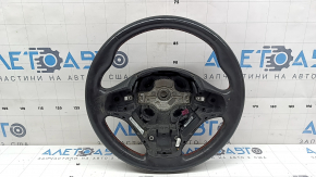 Руль голый BMW 4 F32/33/36 17-20 кожа черная, Sport, красная строчка, под лепестки с подогревом, потерт, под химчистку