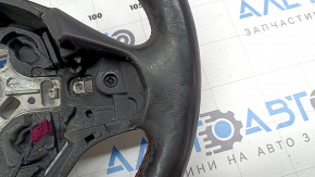 Руль голый BMW 4 F32/33/36 17-20 кожа черная, Sport, красная строчка, под лепестки с подогревом, потерт, под химчистку