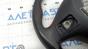 Руль голый BMW 4 F32/33/36 17-20 кожа черная, Sport, красная строчка, под лепестки с подогревом, потерт, под химчистку