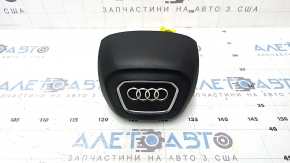 Подушка безопасности airbag в руль водительская Audi Q5 80A 18-24 черная, тип 1, потерт хром, царапины