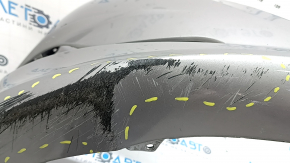 Бампер передний голый Hyundai Sonata 11-15 hybrid, серебро, царапины, трещина, прижат, надломано крепление