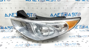 Фара передняя левая Hyundai Sonata 11-15 hybrid галоген, под полировку, паутинка