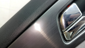 Panou ușă spate stânga pentru Hyundai Sonata 11-15 hibrid, gri cu inserție de cauciuc gri, cotieră din cauciuc gri, ornament gri lucios, cu mâner, zgârieturi