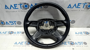 Руль голый Audi A4 B8 13-16 кожа черный, без кнопок, 4 спицы, царапины