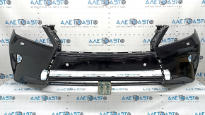 Bara față Lexus RX350 RX450h 13-15 nefinisată, suport pentru senzori de parcare și șaibe faruri, neagră, presată, crăpată, zgârieturi