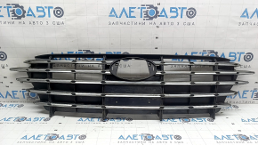 Решетка радиатора grill Hyundai Sonata 20-23 HEV хром, незаводские отверстия