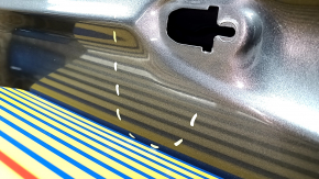 Ansamblu ușă stânga față pentru Ford Fusion mk5 13-20 hibrid, UX argintiu, zgârietură, capac mâner ușă lipsă, crăpături în ornamente, zgârieturi pe ornament