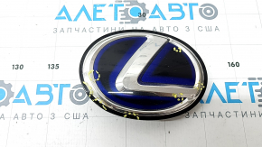 Эмблема решетки радиатора grill Lexus RX450h 10-15 голубое стекло, под полировку, воздух по кромке